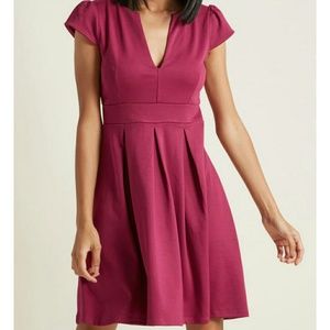 Modcloth Structured Burgundy Dress size L